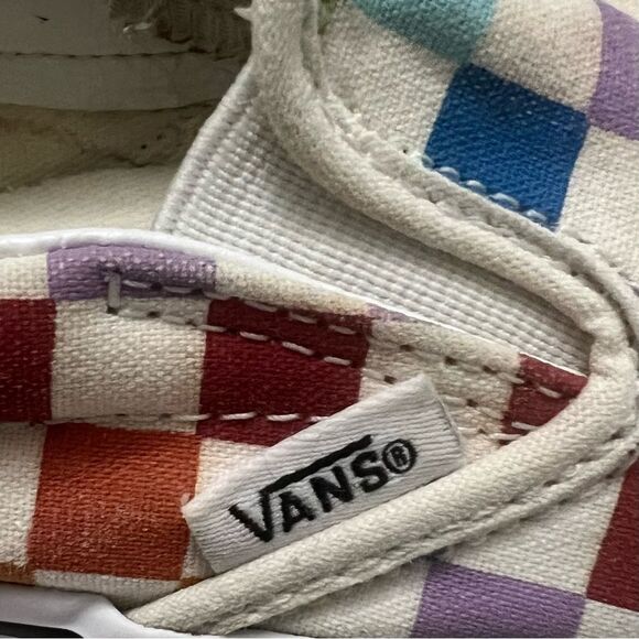 Vans Checkered Shoes Women’s Sz 5 Canvas Colorful Classic Skate Slip-On Casual - Picture 10 of 13